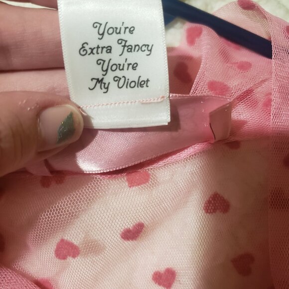 Shop My Violet Pink Red Hearts See Through Tie Neck Top - Picture 5 of 7